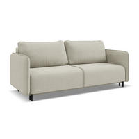 3-SITZER SOFA mit Schlaffunktion Strukturstoff Stoff Beige - Beige/Creme, Holz/Textil (226/90/92cm) - Makamii