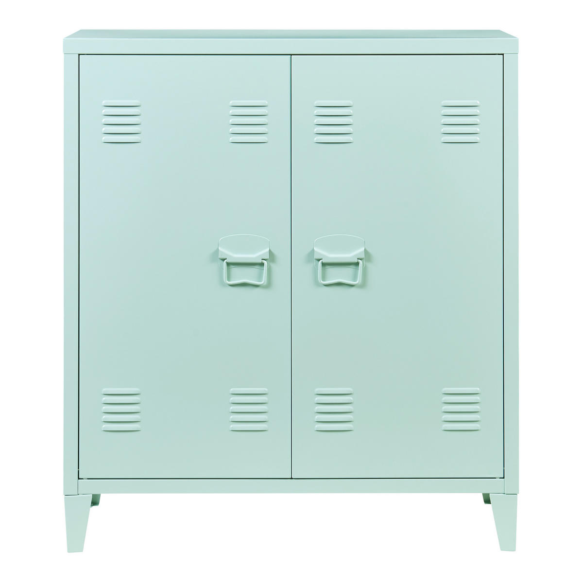 KOVOVÁ SKŘÍŇ Oripää - pastelově zelená, kov (80/90/33cm) - [en.casa]