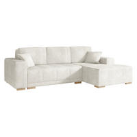 ECKSCHLAFSOFA Bello, Seite: Rechts - Creme/Naturfarben, Holz/Textil (140/240cm) - MIRJAN24