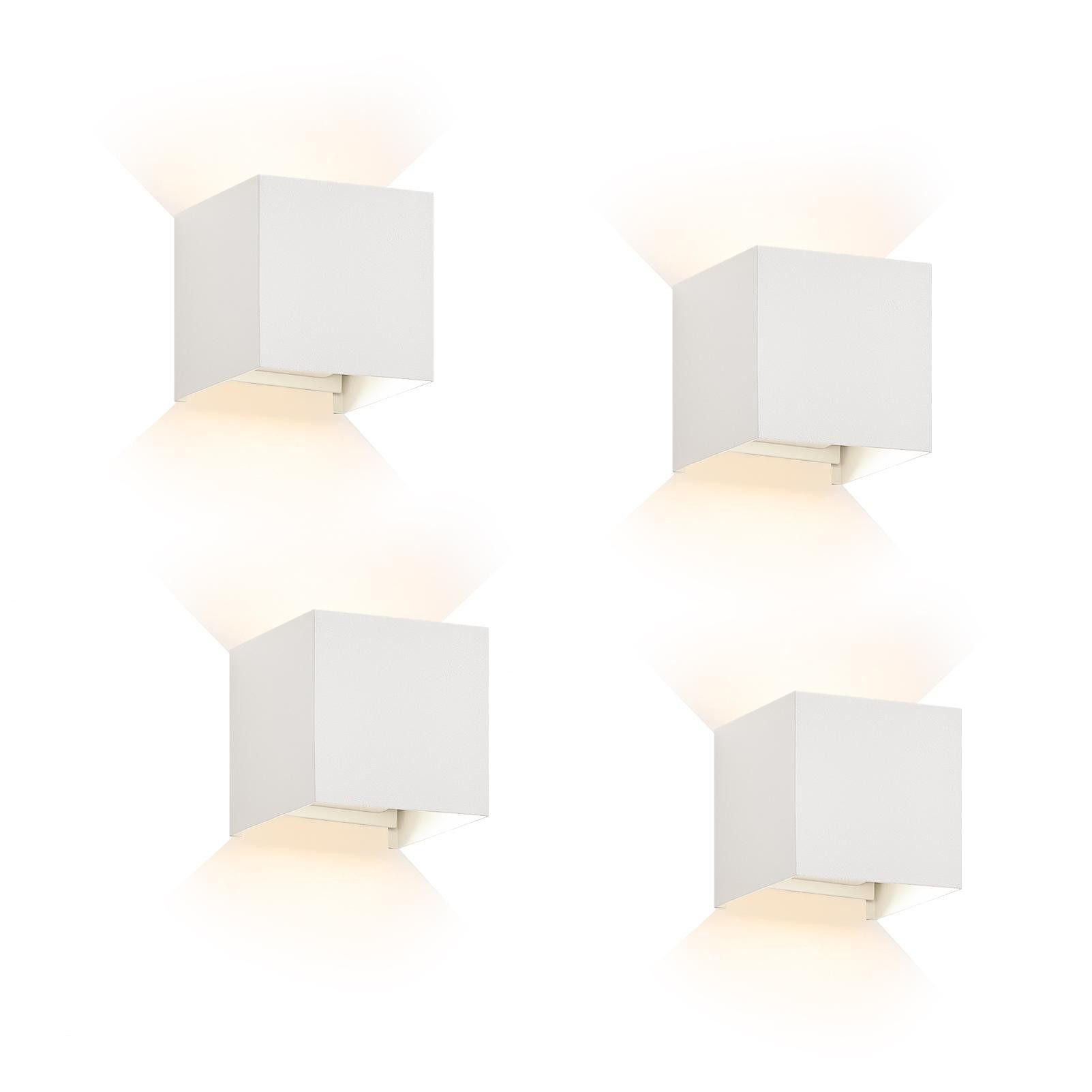 ZMH Led-Wandleuchte Weiß 10x10x10 cm