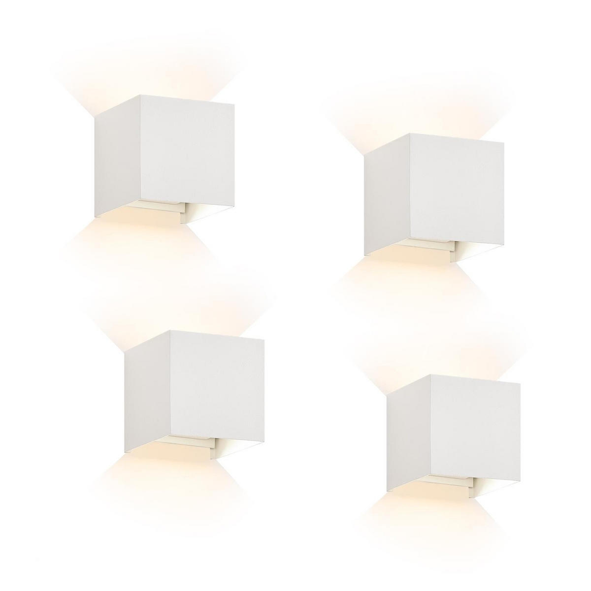 LED-WANDLEUCHTE Radiant 10/10/10 cm - Weiß, Metall (10/10/10cm) - ZMH