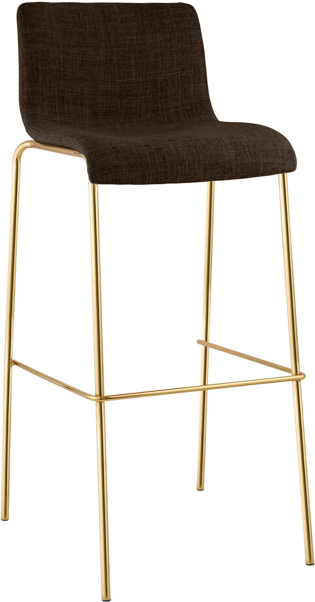 BARHOCKER Stoff Braun - Goldfarben/Braun, Textil/Metall (43/100/48cm) - CLP