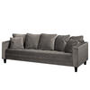 3-SITZER SOFA - Samt - Grau, Textil (228/85/90cm) - home24
