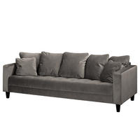 3-SITZER SOFA - Samt - Grau, Textil (228/85/90cm) - home24