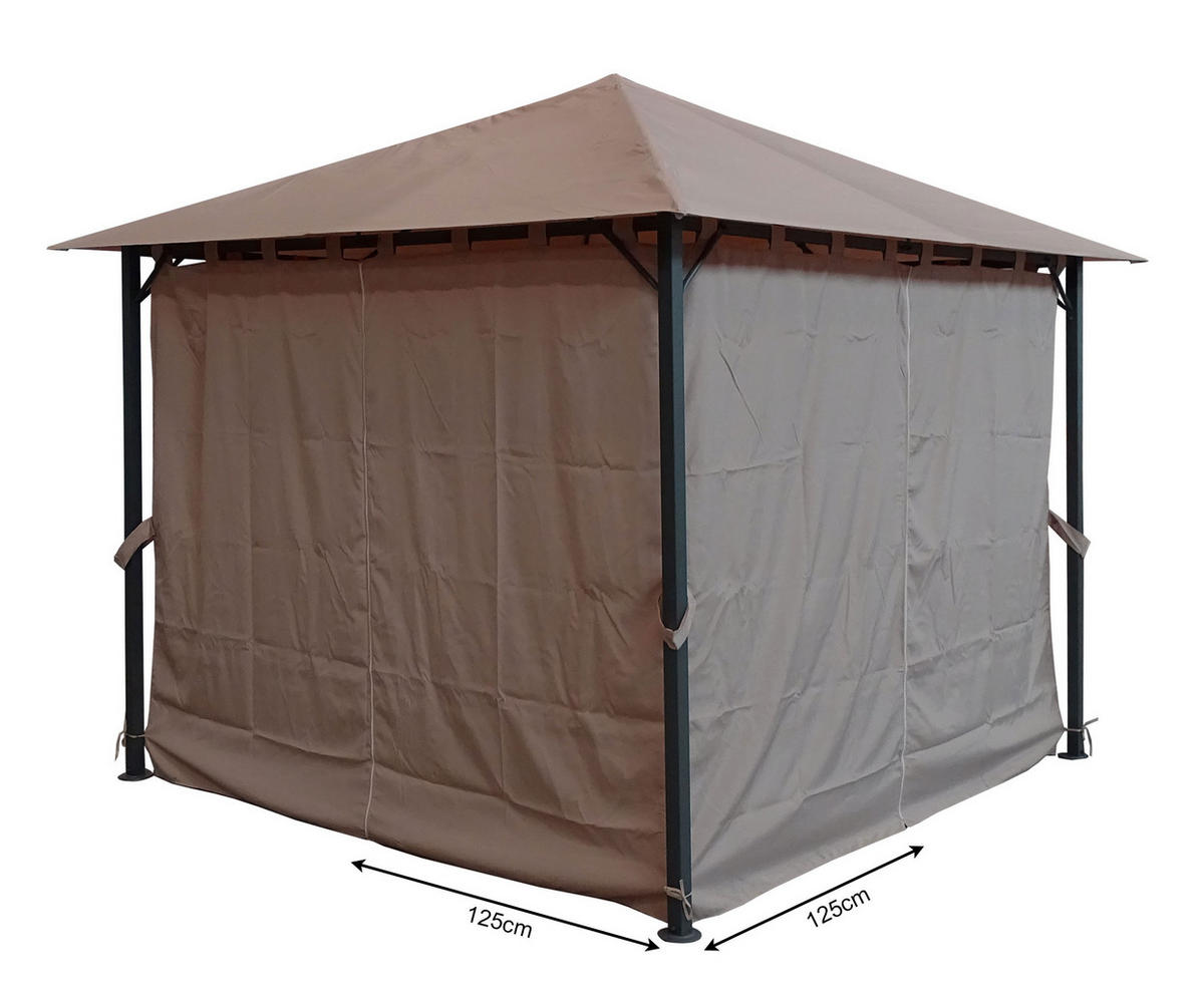 PAVILLON Nizza 3x3m Grau inkl. Seitenwand Set - Taupe, Metall (300/263/300cm) - QUICK STAR