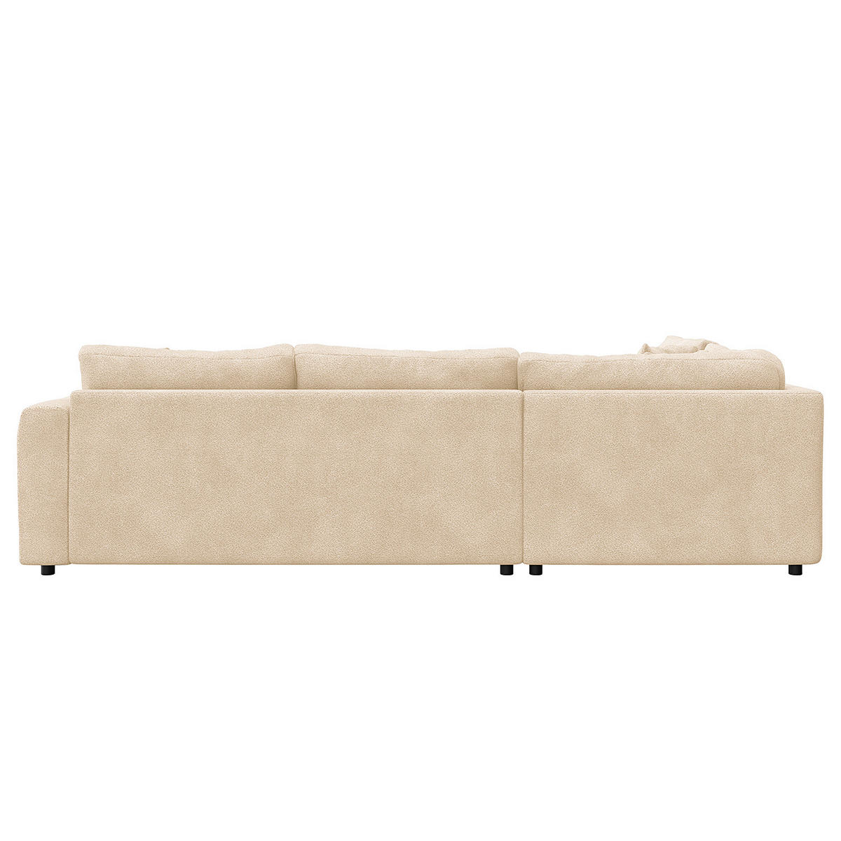 ECKSOFA mit Ottomane - Beige/Schwarz, Holz/Kunststoff (267/254cm) - home24