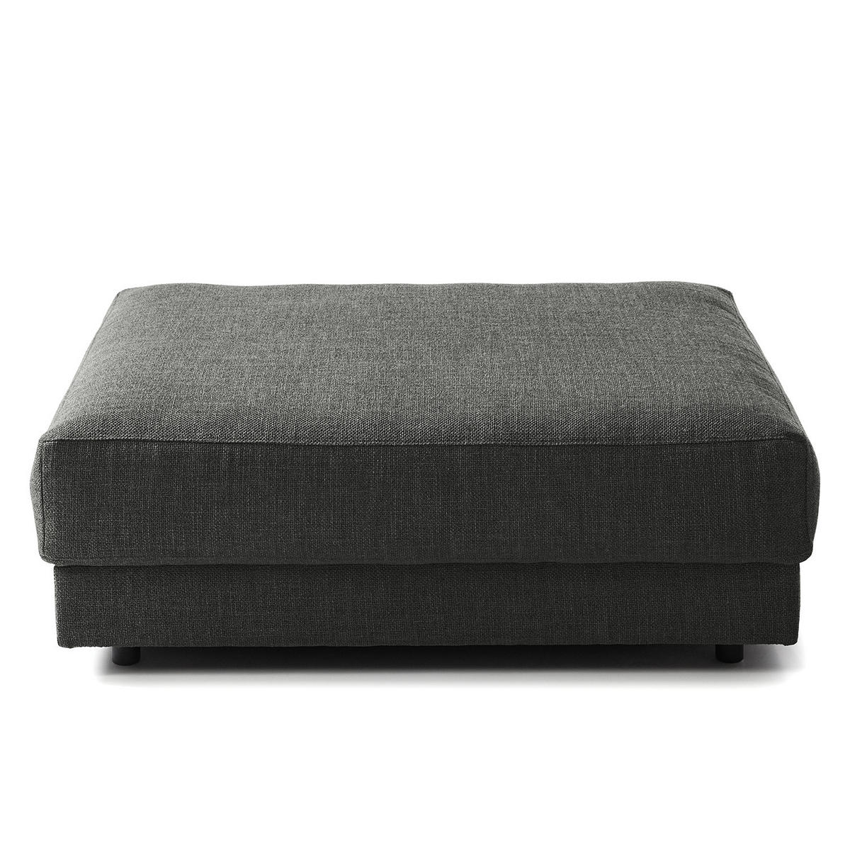 POLSTERHOCKER - Schwarz/Grau, Kunststoff/Textil (105/38/117cm) - home24