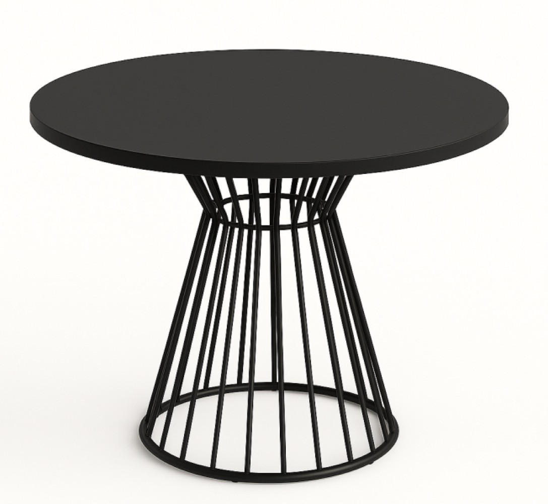 TISCH Schwarz Reo Metallbasis Rund 100 cm - Schwarz, Holzwerkstoff (100/100/76cm) - Sepro Meble