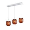 HÄNGELEUCHTE Velo 3-flammig Braun Ø 20cm - Braun/Weiß, Glas (20/20/20cm) - s.luce