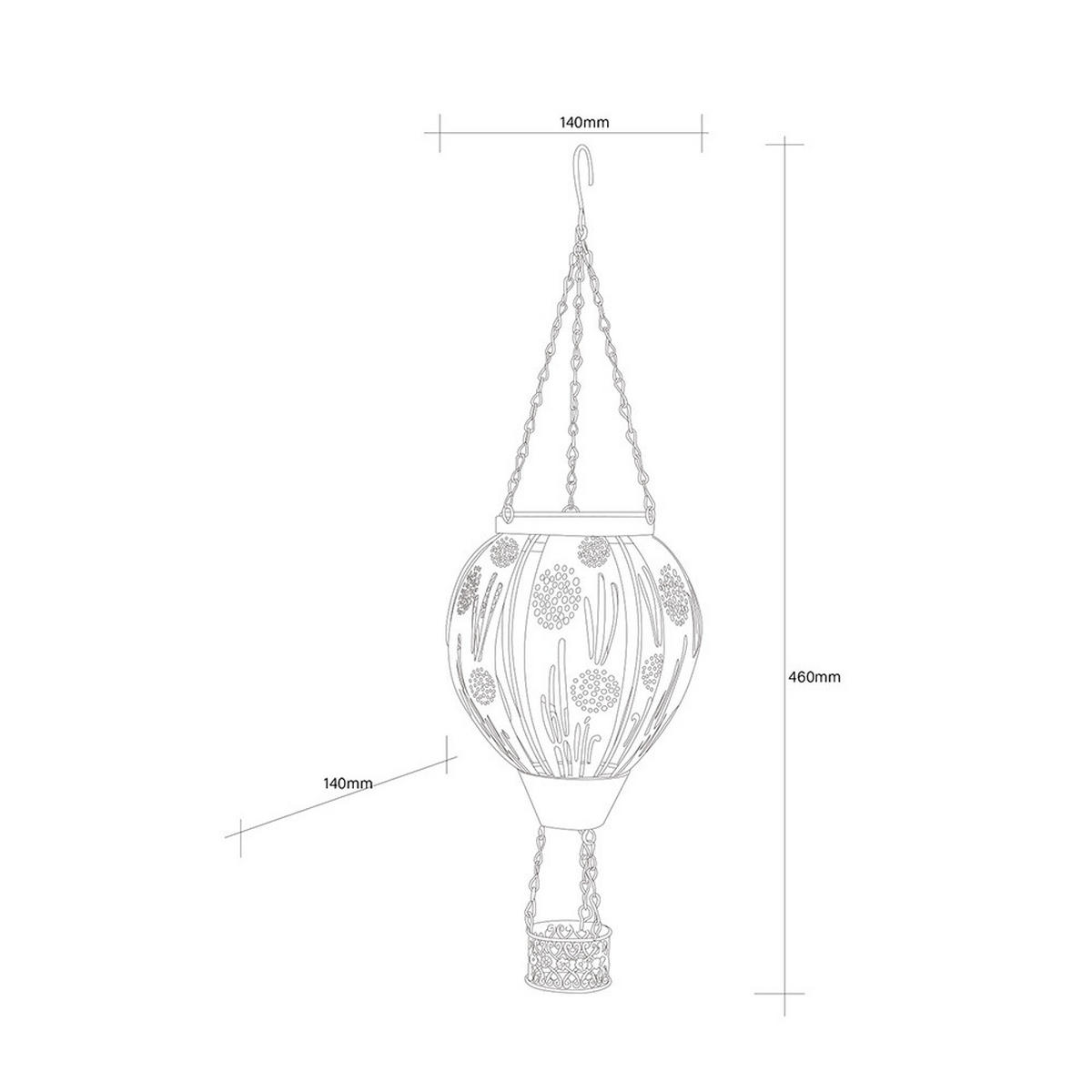 LED AUSSENLEUCHTE Heißluftballon Bunt - Multicolor, Metall (14/14/46cm) - Globo Lighting