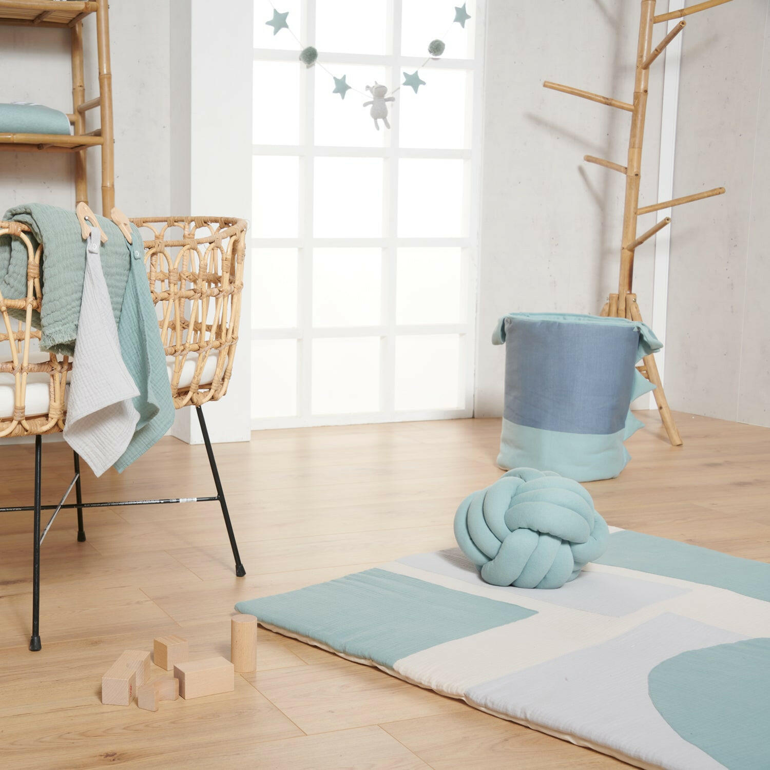 KRABBELDECKE Musselin Mint - Mintgrün, Textil (100/100cm) - nordic coast company