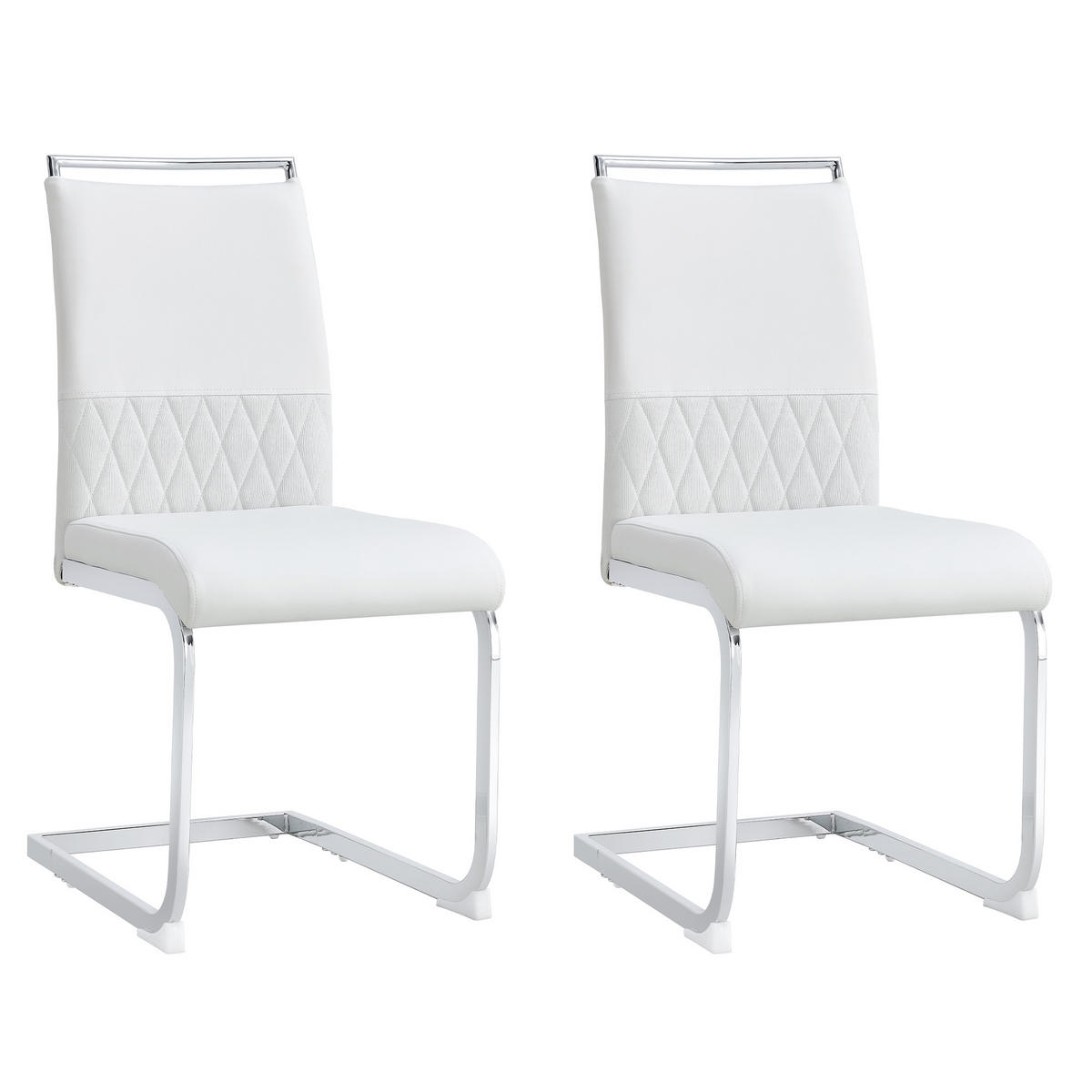 ESSZIMMERSTUHL 2er-Set mit Kunstleder- und Leinenpolsterung, ergonomischer Küchen- und Bürostuhl, weiß - Weiß, Kunststoff (48/95/42cm) - Luhomfu