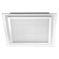 LED DECKENLEUCHTE Aluminium Chrom Silber - Silberfarben, Glas (44.5/44.5/8cm)