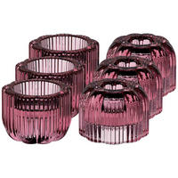 2IN1-KERZENSTÄNDER Fleur pink ø 6,3 cm 6er Set - Pink, Glas (6.3/4.5/6.3cm) - Villeroy & Boch