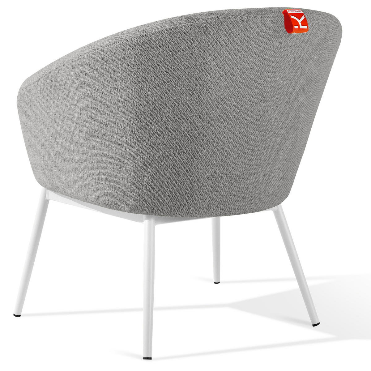 GARTENMÖBELSET SOLIS Gartenlounge-Set, grau/weiß - Grau, Textil/Metall - KONSIMO®