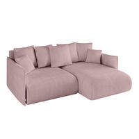 ECKSOFA Ottomane rechts ONESK-L 216x177x72 Rosa Cord - Rosa, Holzwerkstoff/Kunststoff (177/216cm) - ALTDECOR