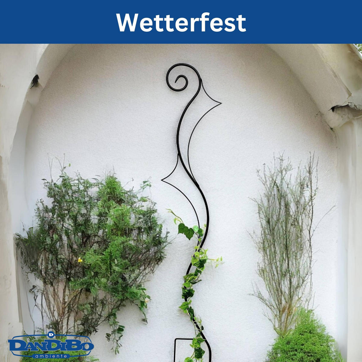 RANKHILFE Riva Garten Metall Schwarz 145 cm - Schwarz, Metall (30/145/2.5cm) - DanDiBo