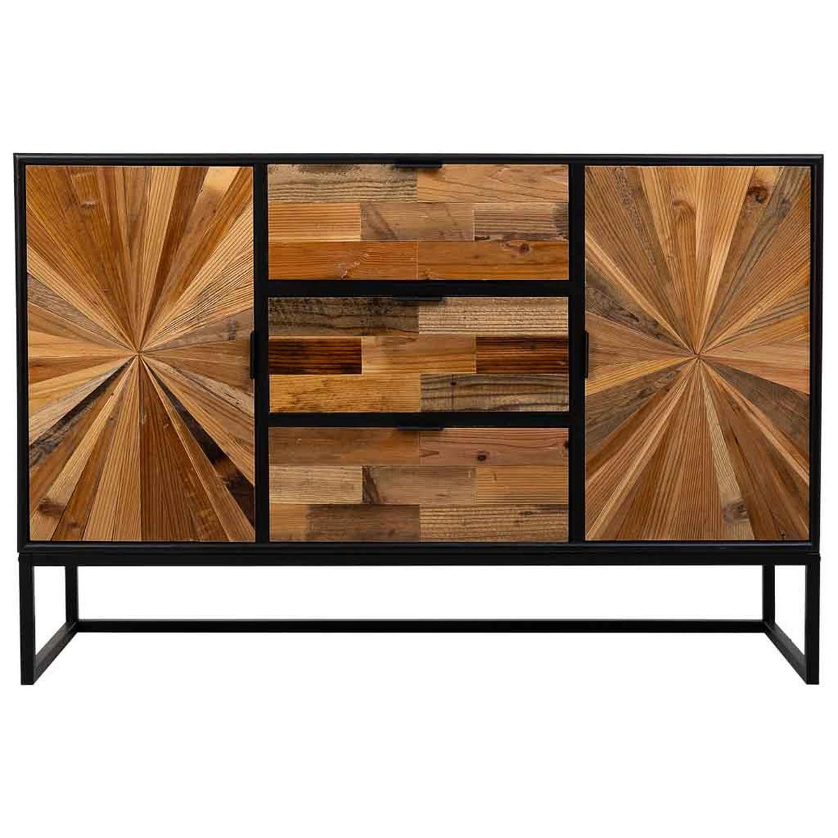 ANRICHTE aus Holz 120x38x78 cm - Schwarz, Metall (38/120/78cm) - Wanderlust