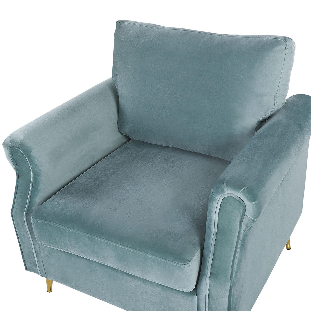 SESSEL Samtstoff Grün Vietas - Grün, Textil/Metall (85/90/67cm) - Beliani