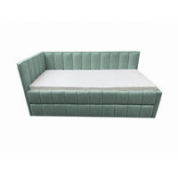 POLSTER-KINDERBETT LUKA 90x200 cm, links, mit Ausziehbett – Türkis - Türkis, Textil - KS Home Concept