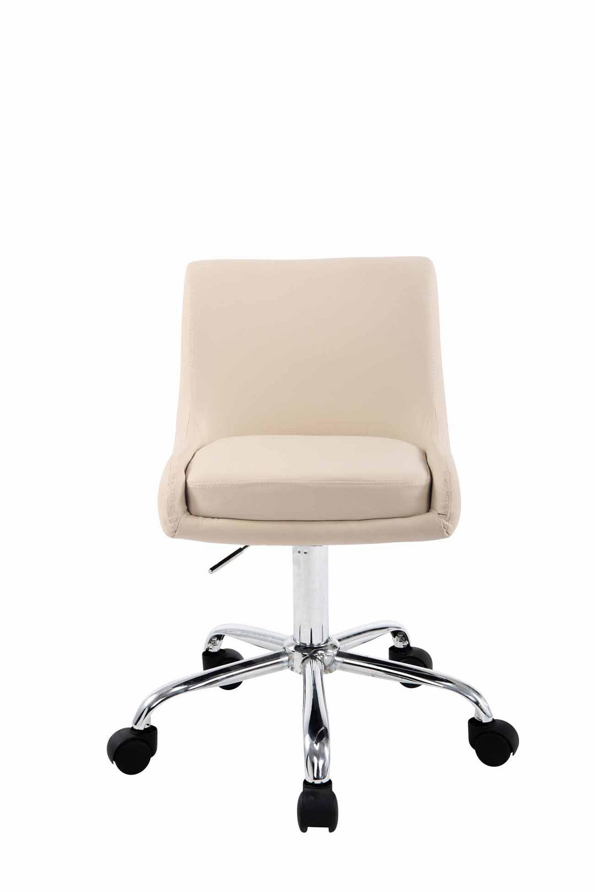 HOCKER Lederlook creme - Chromfarben/Creme, Textil/Metall (43/76/50cm) - CLP