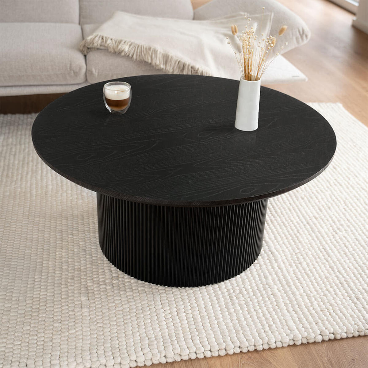 COUCHTISCH ADELINA - Dark Oak - Schwarz, Holz (90/90/40cm) - Home Deluxe