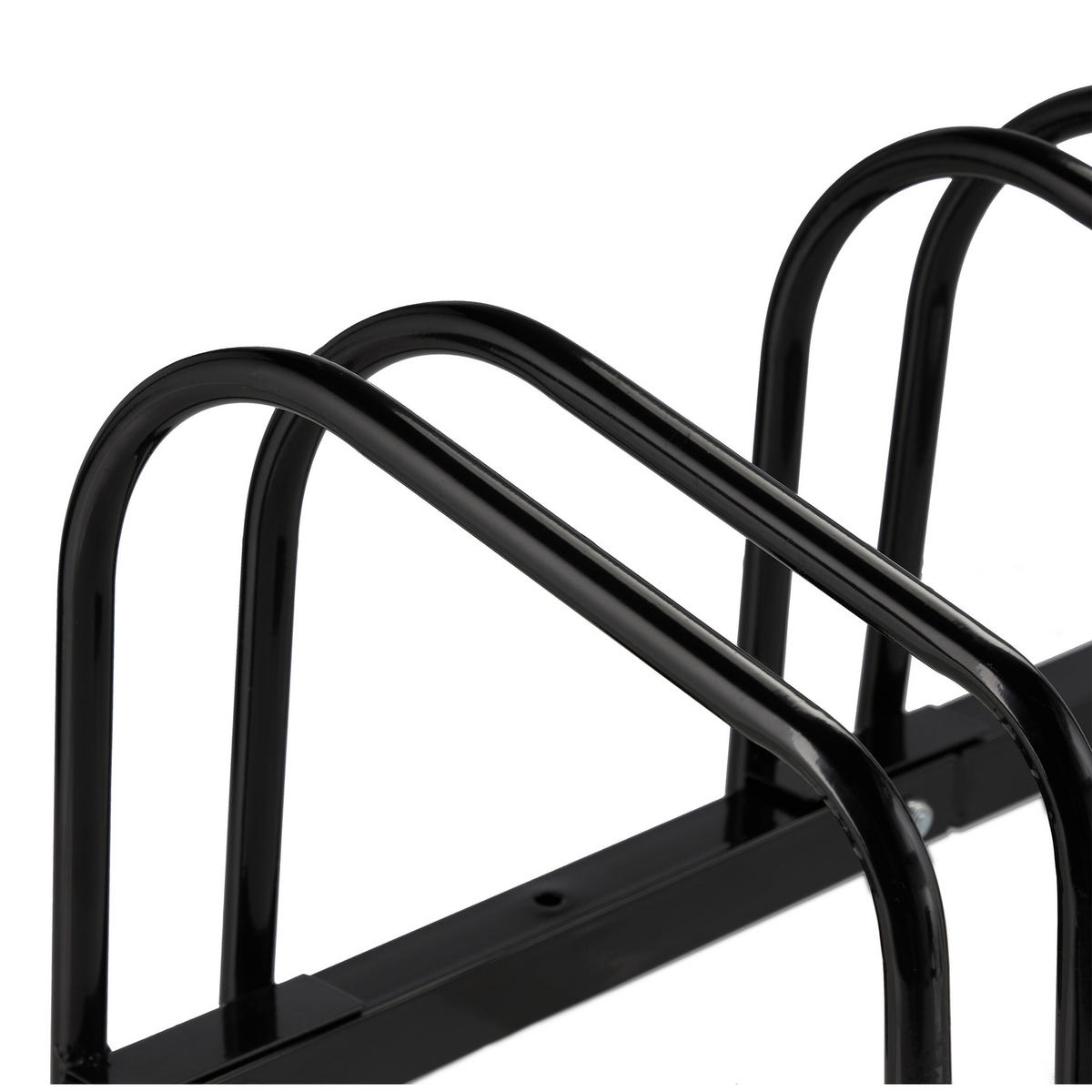 FAHRRADSTÄNDER Schwarz für 5 Fahrräder Stahl pulverbeschichtet - Schwarz, Metall (130/27/33cm) - Relaxdays