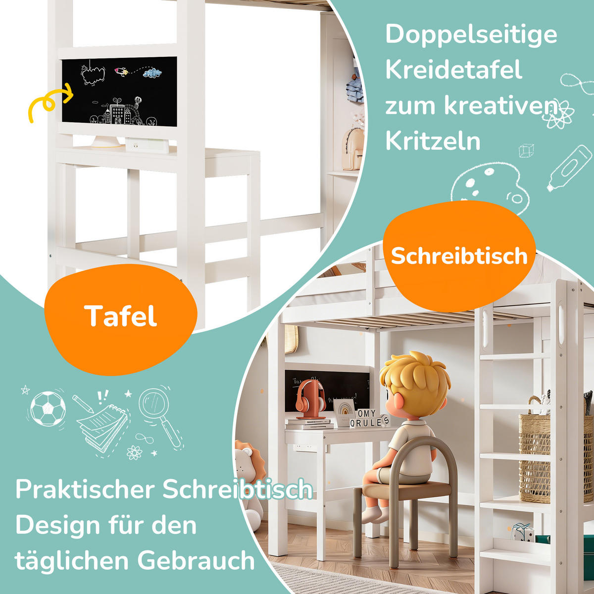 HOCHBETT 90/200 cm Weiß - Weiß, Holz - Raumix