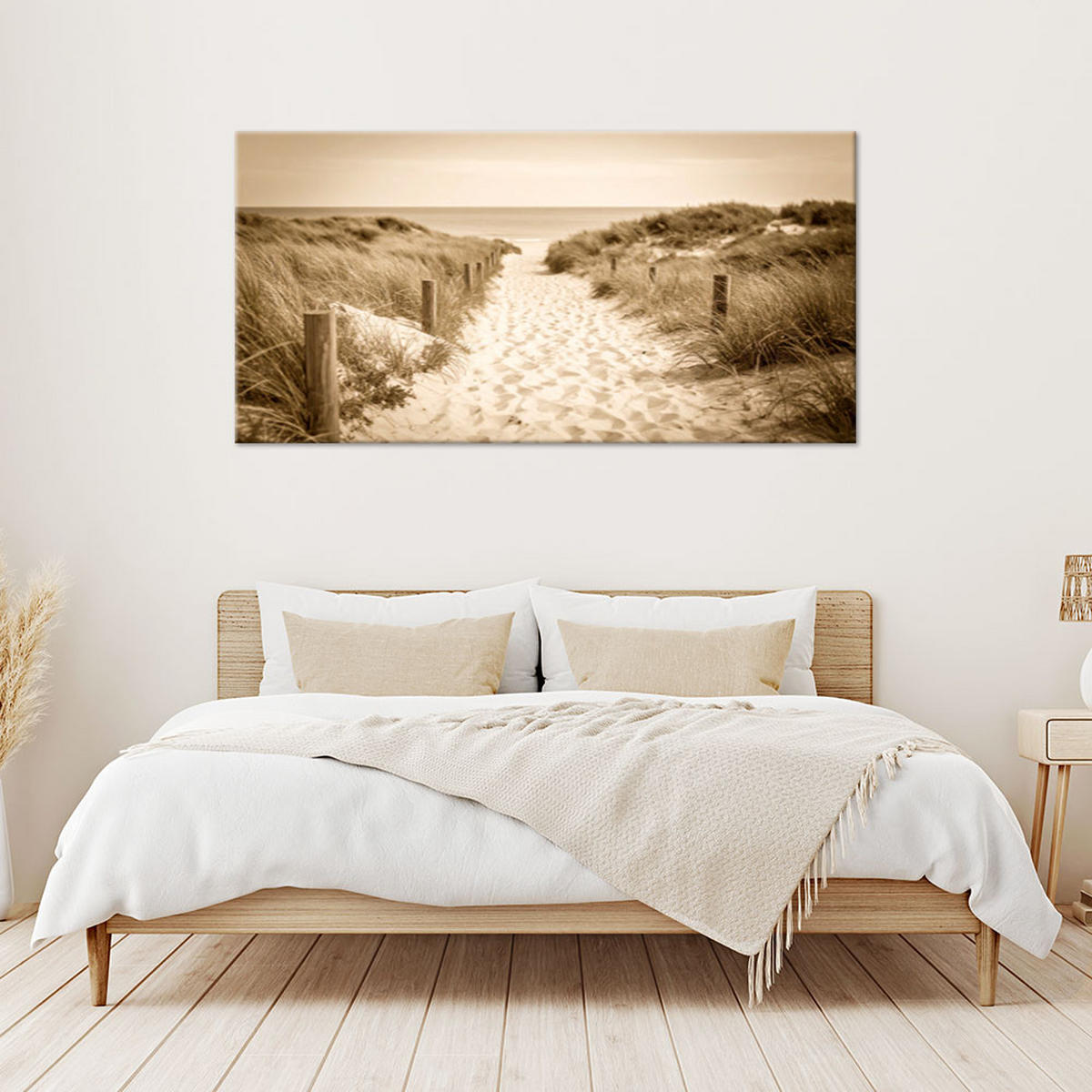 LEINWANDBILD Landschaften 80x40cm - Beige, Textil (80/40cm) - Feeby