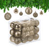 50-TLG.WEIHNACHTSKUGELN-SET - Creme, Kunststoff (6/7/6cm) - Relaxdays