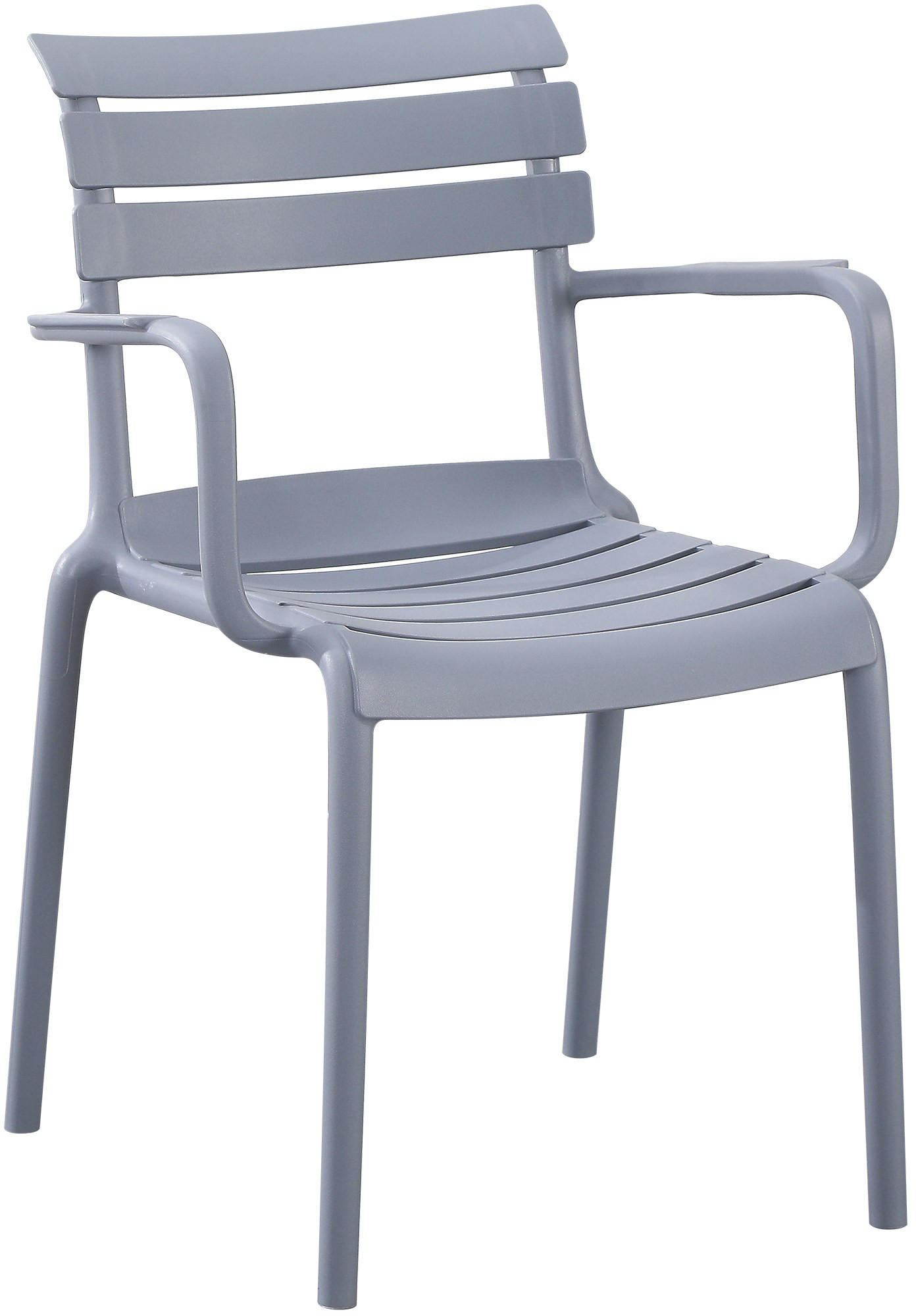 GARTENSTUHL Karl Armlehne 57x57x82cm Kunststoff Grau Stapelstuhl - Grau, Kunststoff (57/82/57cm) - DELUKE