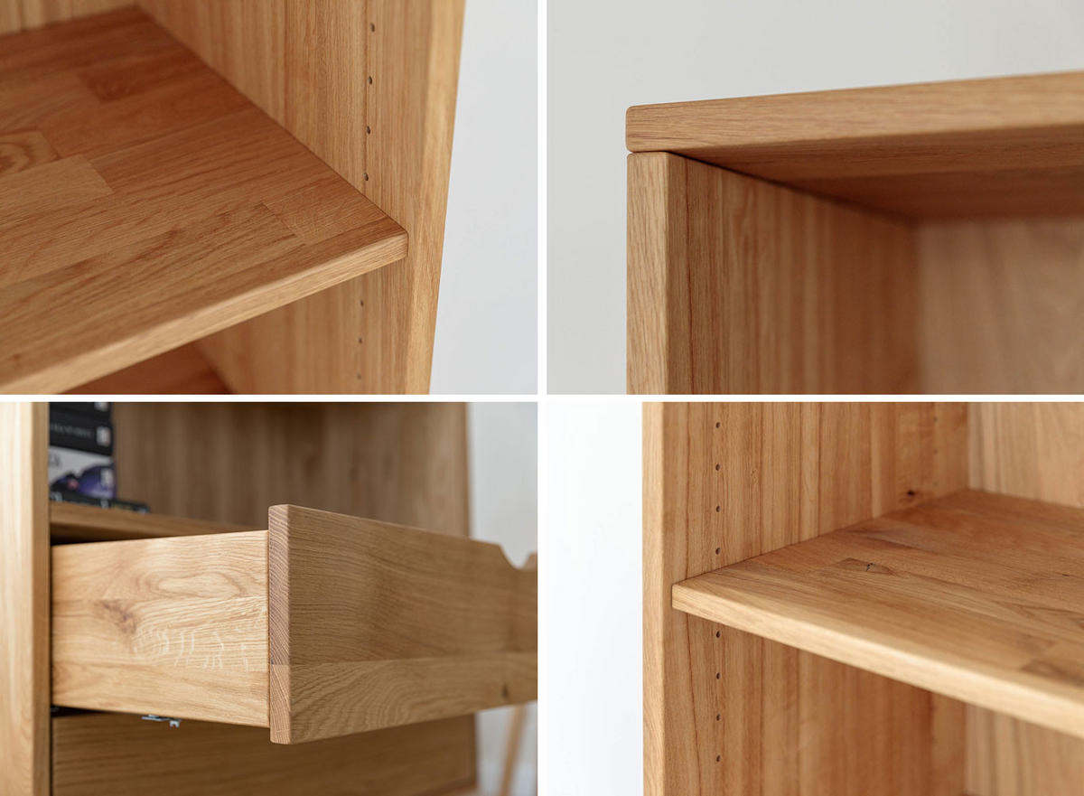 BÜCHERREGAL Simona Eiche Natur 90 / 40 / 180cm - Eichefarben, Holz (90/180/40cm) - Feldmann-Wohnen