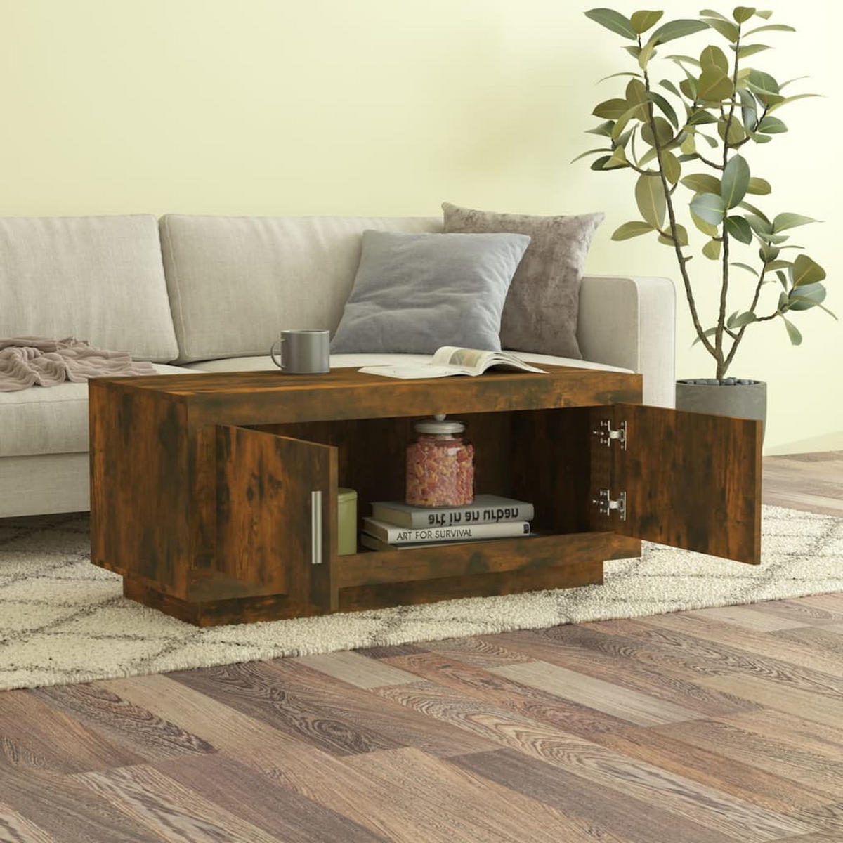 COUCHTISCH Räuchereiche 102x50x45 cm Holzwerkstoff - Braun, Holzwerkstoff (102/50/45cm) - furnicato