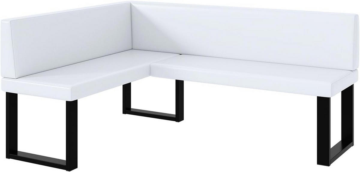 ECKBANK TONI_U - Weiß, Leder (128/168cm) - Meblini