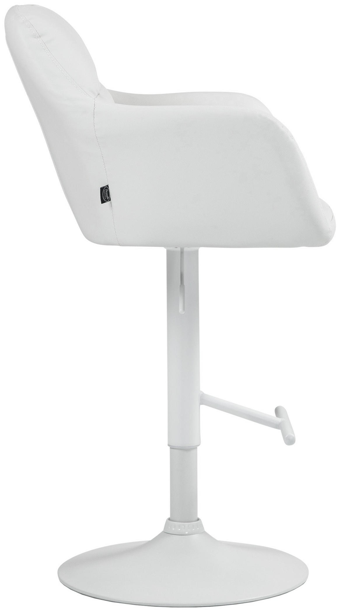BARHOCKER Natoma Kunstleder 97-118x57x59 cm weiß - Weiß, Leder (57/97/59cm) - furnicato