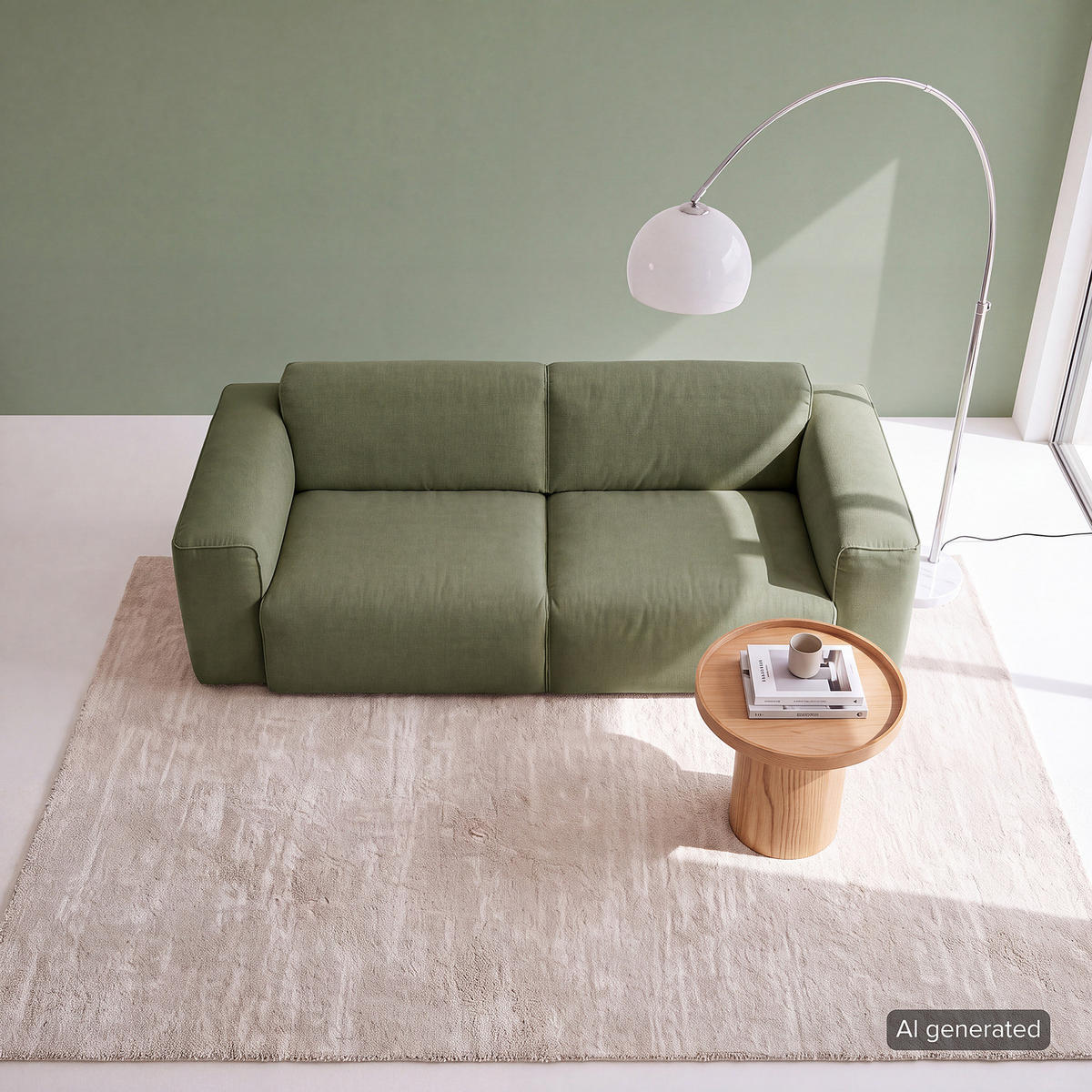 2-SITZER SOFA - Dunkelgrün/Schwarz, Kunststoff/Textil (220/71/102cm) - home24