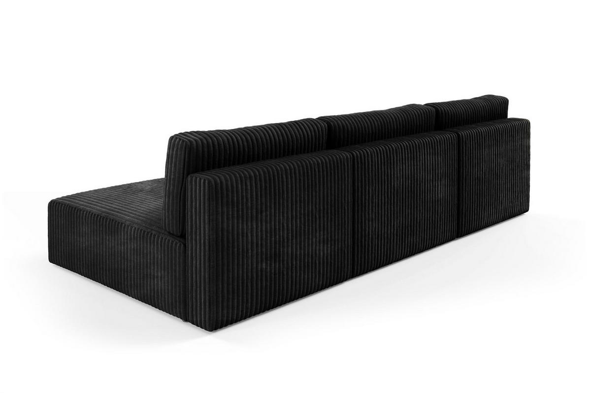 WOHNLANDSCHAFT Natalia - Schwarz, Holzwerkstoff/Textil (304/85/149cm) - Fun Möbel