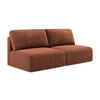 3-SITZER SOFA mit Schlaffunktion Chenille Stoff Orange - Terra cotta/Schwarz, Kunststoff/Textil (216/79/102cm) - Makamii