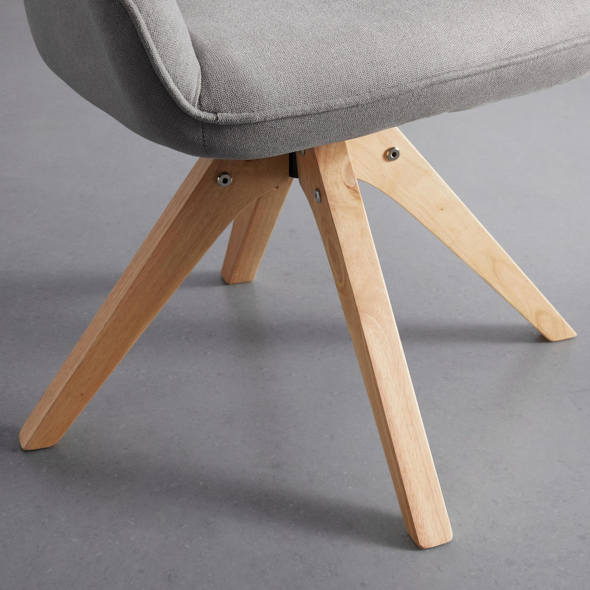 ARMLEHNSTUHL Leonie Hellgrau Webstoff Drehbar Gepolstert - Hellgrau, Holz (60/84/61cm) - Bessagi Home