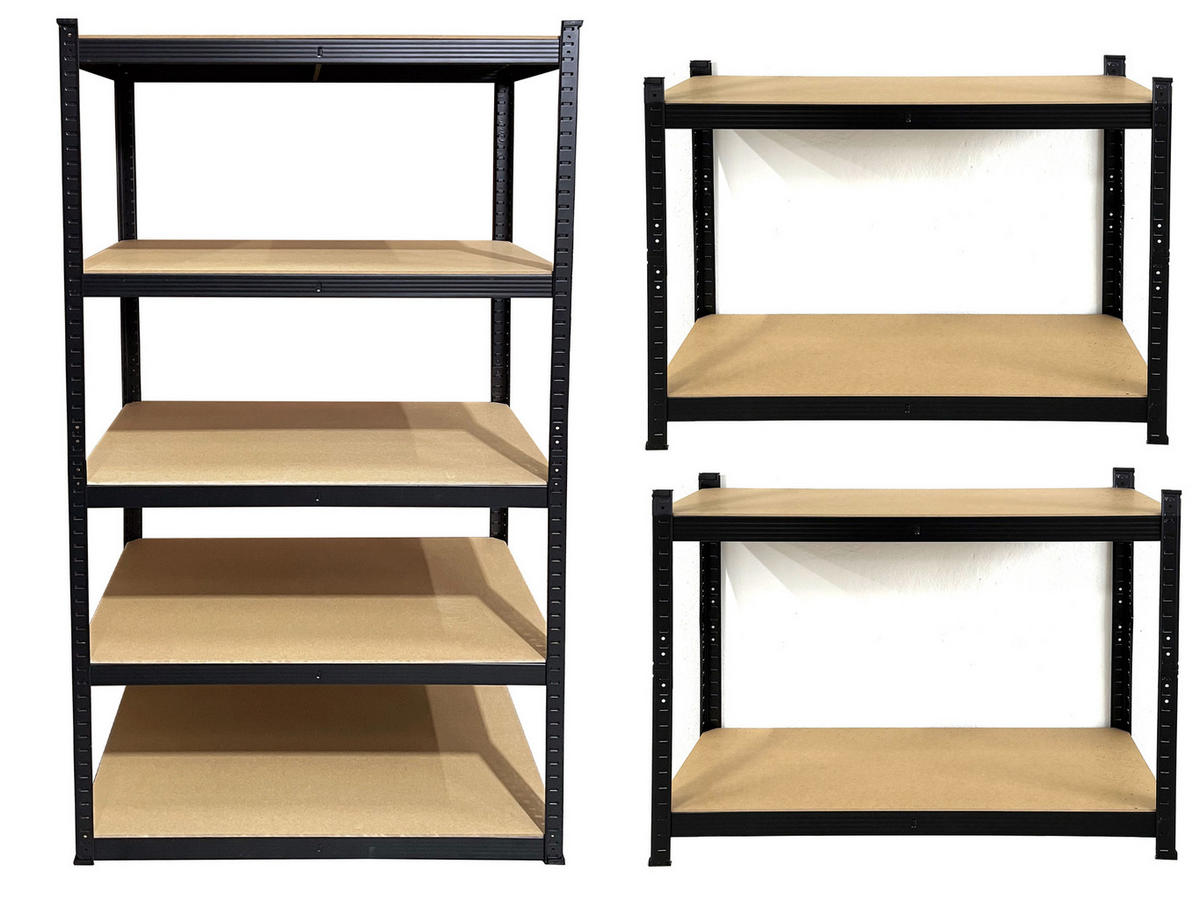 SCHWERLASTREGAL 90x60x180cm - Schwarz, Metall (90/180/60cm) - QUICK STAR