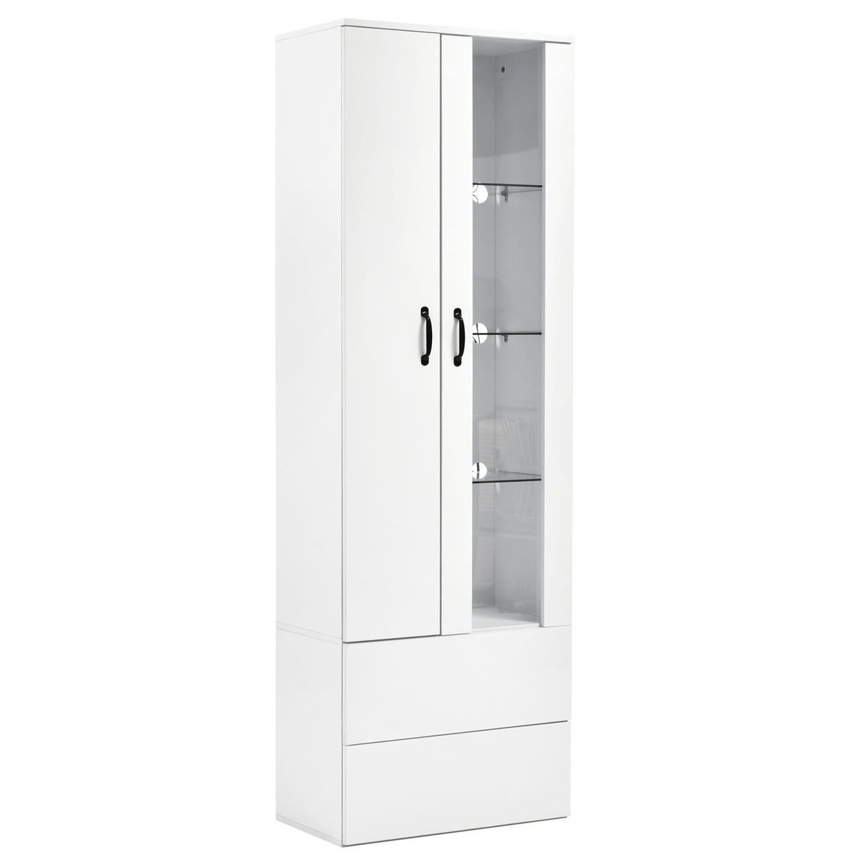 HIGHBOARD 59,5/182/35 cm Weiß aus Holzwerkstoff mit LED-Beleuchtung - Weiß, Holzwerkstoff (35/182/59.5cm) - OKMYHOME