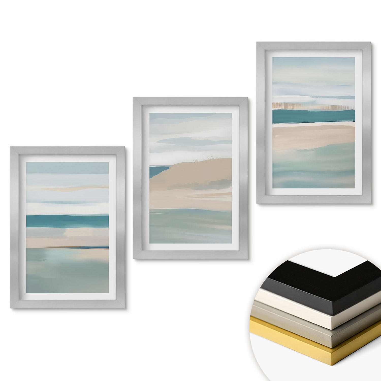 ArtPrintCave Wandbilder Silber 20x30 cm