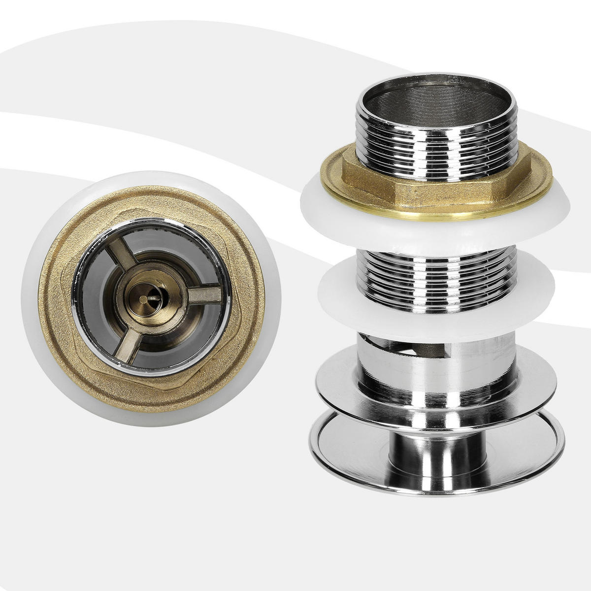 WASCHBECKEN - Weiß, Metall (48.5/19.5/57cm) - LuxeBath