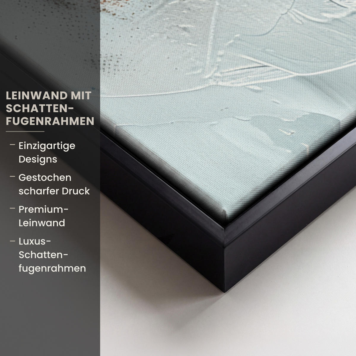 LEINWAND Bilder mit Rahmen - Abstrakt - Kunst - Gold - Blau - 50x50 - Petrol, Textil (50/50cm) - MuchoWow