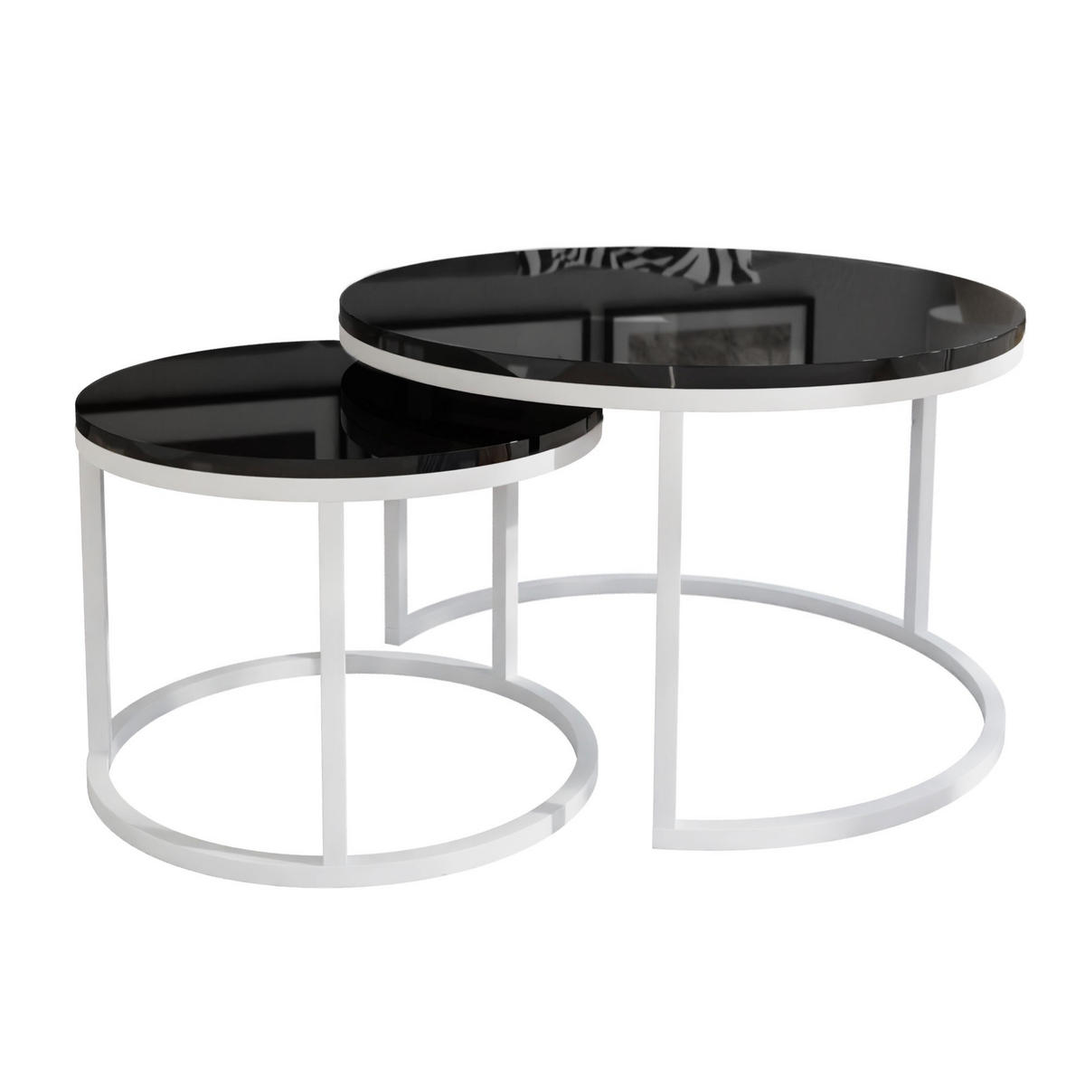 COUCHTISCH CIRI 2-in-1 Hochglanz - Weiß, Holzwerkstoff (70/70/48cm) - Lookway