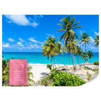 FOTOTAPETE Strand Palmen Ozean Landschaft 3D 250x175 - Blau/Beige, Papier (250/175cm) - Muralo