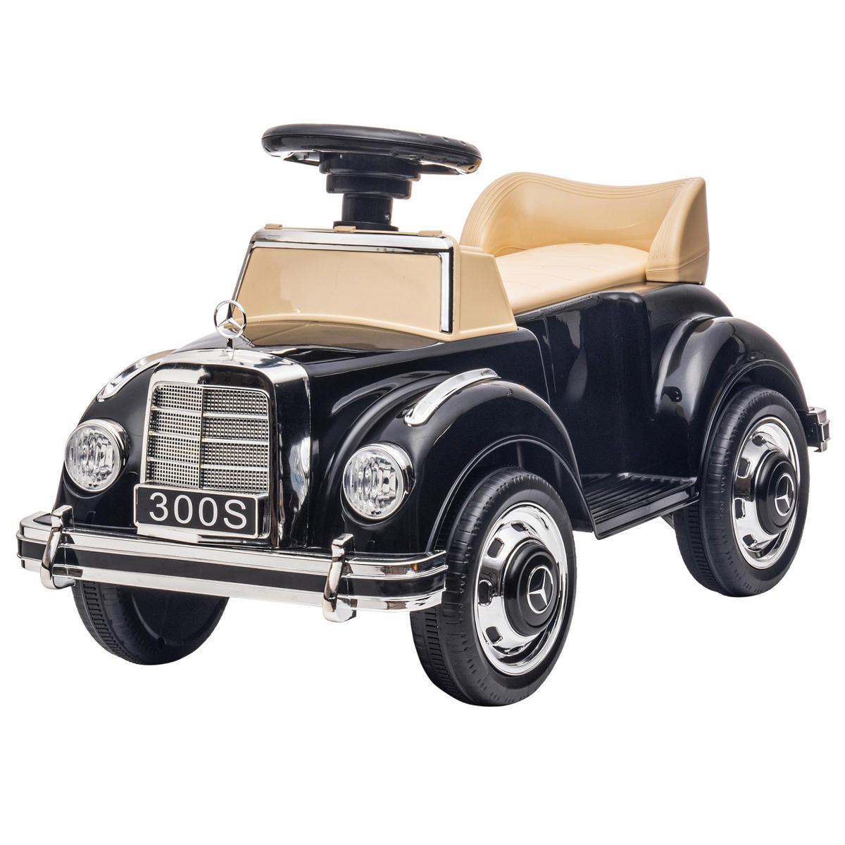 RUTSCHFAHRZEUG DE-16948 Mercedes-Benz 300S mit Staufach Schwarz - Schwarz, Kunststoff (77.5/41.5/45cm) - ComfortXL