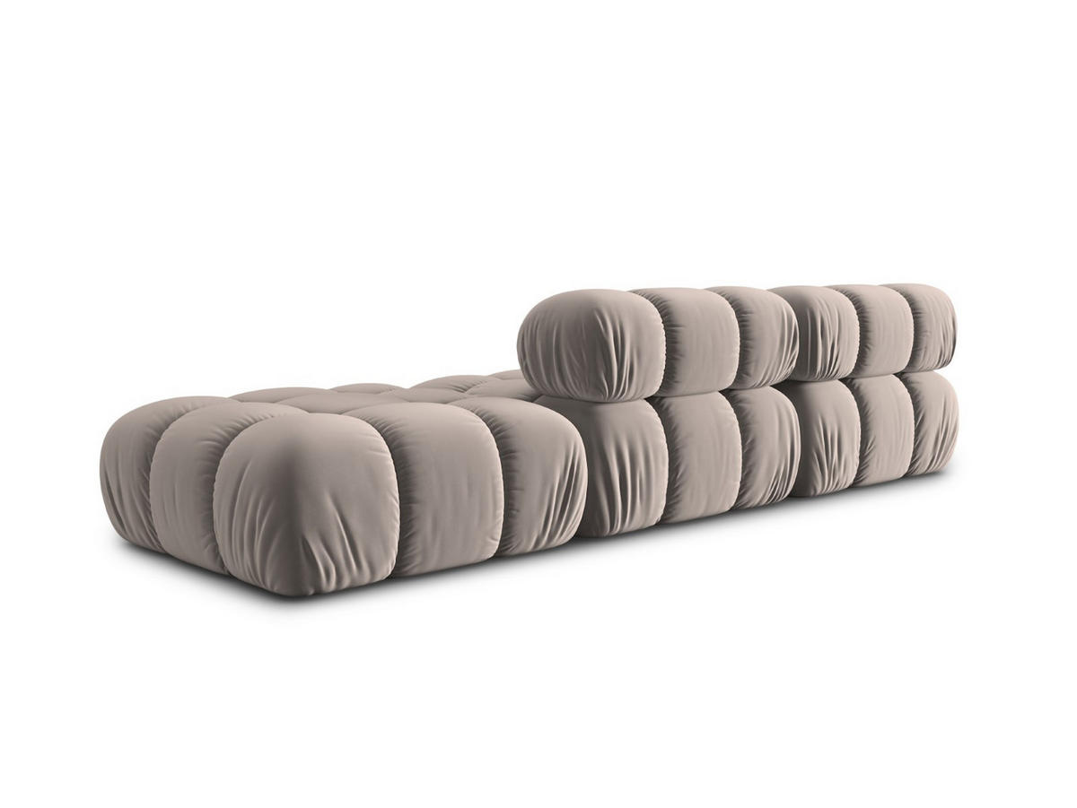 MODULARES-SOFA rechts Bellis aus Samt beige 4 Sitzplätze - Beige, Textil (94/63/282cm) - Micadoni