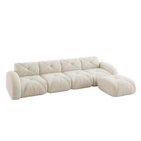 ECKSOFA DE-34276 4-Sitzer mit Fußstütze Beige - Beige, Textil (171/358cm) - ComfortXL