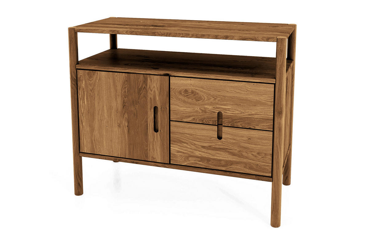 KOMMODE INA Wildeiche - Alteiche, Holz (97/84/46cm) - byoak